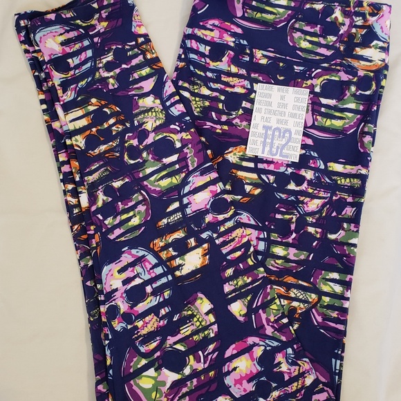 LuLaRoe Pants - Lularoe Skulls TC2 Halloween Leggings